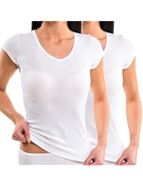 HERMKO 17880 2er Pack Damen kurzarm Shirt