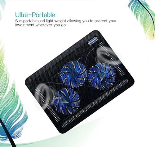 Tenswall 15-17 Zoll Laptop K  hler Notebook Cooler St  nder K  hlpad K  hlmatte mit 2 USB-Ports 3 L  fter