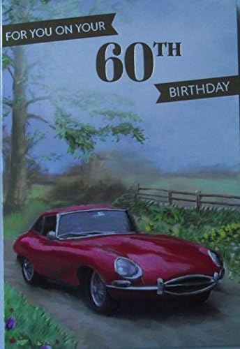 MALE 60th BIRTHDAY CARD - VINTAGE RED SPORTS CAR