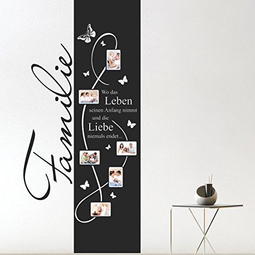 DESIGNSCAPE® Wandtattoo Fotorahmen Banner Familie mit Schmetterlingen 93 x 200 cm (Breite x Höhe) weiss DW807358-M-F5 - 4