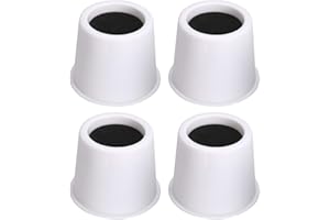 BTSKY Lot de 4 rehausseurs ronds pour lit, table, meubles, élévateurs, Plastique, blanc, 3 Inches