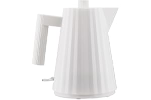 Alessi Plissé MDL06/1WUK - Bollitore Elettrico di Design, in Resina Termoplastica, Presa Inglese 2400W, 100cl, Bianco