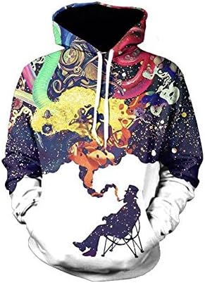 Sweatshirts Hoodies Mens Womens Long Sleeve Fleece Animals 3D Graphic Print Jumpers Hoodies For Men Sportswear Size S M L XL 2XL,Smoke,Medium