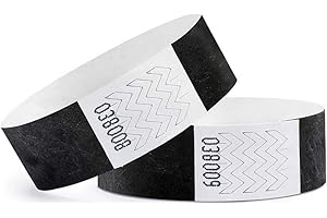 Europaband - 1000 braccialetti tyvek - per identificazione di eventi e feste - antistrappo e impermeabile (nero)