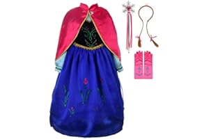 Lito Angels Vestito Costume Regno di Ghiaccio Principessa Anna con Mantello e Accessori per Bambina, Taglia 2-9 Anni
