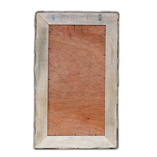 Wandspiegel Spiegel Rahmen Hängespiegel Holzrahmen Thailand Massiv ca. 102cm Mosaik Holz Natur - 4