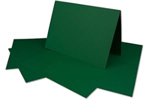 ‎COLOURS 4-YOU BY GLÜXX-AGENT 50 DIN A6 Faltkarten Dunkelgrün - Karten zum selbstgestalten 14,8 x 21 cm - Klappkarten mit 160 g/m² - Colours-4-you von Glüxx Agent
