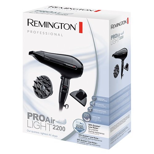 Remington AC6120 Pro-Air Light Ionen-Haartrockner mit AC-Motor, 2200 Watt, schwarz - 2