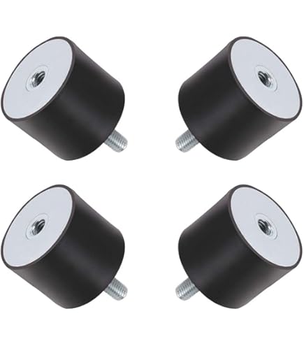 Sourcing Map Silent Bloc 4pcs M10 Mâle/Femelle Support Caoutchouc Vibration Isolateur Absorbeur Choc D40mmxH30mm, Pour Garage Moteur Air Compresseur Voiture Bateau Bobine
