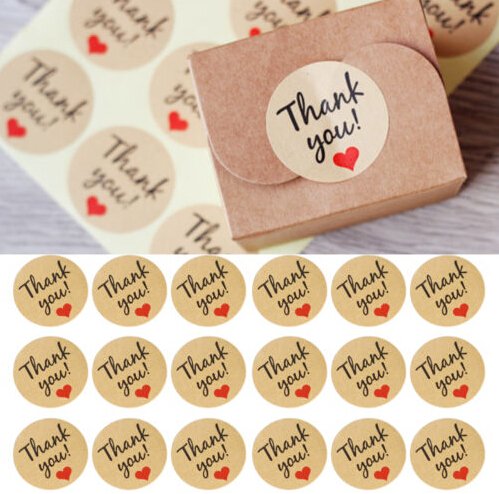 funcoo 240  Lovely Cute   Gracias sobre etiqueta sello adhesivo decorativo   lbumes de recortes Craft adhesivo para el hogar  oficina  dise  o de boda 3 5x3 5cm 1 