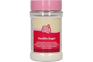 FunCakes Sucre Vanillin FunCakes: Sucre à la saveur de vanille, à utiliser dans la pâte ou base, saupoudrer de fruits frais, 250 g.