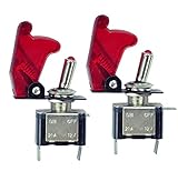 auto schalter 12v LED Anzeige beim Einschalten HOTSYSTEM 2x 12V 20A Auto KFZ Schalter SPST Wippschalter Ein/Ausschalter LED Anzeige Wechsel Switch Kippenschalter Rot
