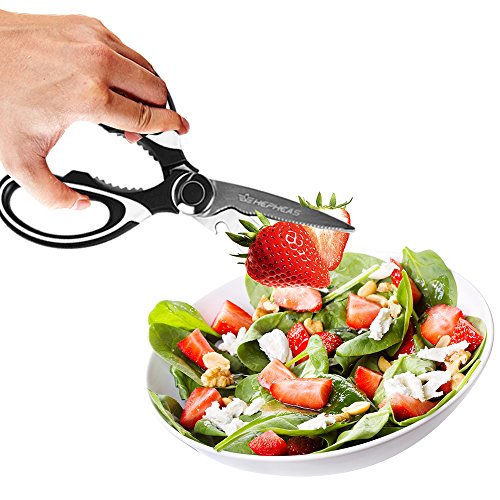 Küchenschere: Scissors Kitchen with Glove Multi-Purpose Utility Scissors for Cutting Poultry, Fish, Meat, Vegetables, Herbs, Meat and BBQ - 3