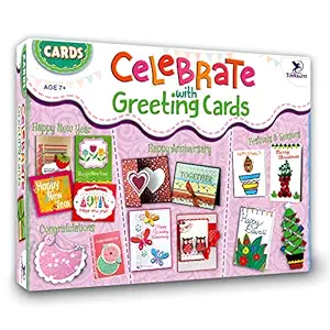 ToyKraft Celebrate with Greeting Cards | Card Making Kit | DIY Craft Kit for Girls Boys | DIY Toys | Learning Activity Games | Art and Craft Kit Greeting Cards | Kids Activity for 7 Years & Above