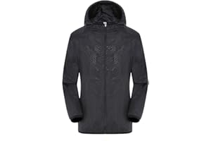 Genérico Chaqueta Impermeable Cortavientos Hombre Mujer Ligera Transpirable Chaquetas con Capucha Casual Plegable Raincoat con Bolsillos y Cremallera Chaqueta Deportiva para Ciclismo Running Fitness