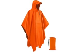 Neialla Rain Poncho for Adult, Waterproof Poncho for Men & Women 3 in 1 Multifunctional Rain Coat Lightweight Breathable Raincoat with Hood Rain Poncho Reusable for Camping Working Outdoor