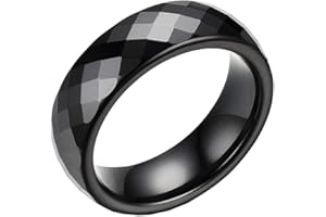 PAURO Classique Engagement Mariage Band Bague Femme Céramique