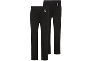 Alanna Jones Girls' Slim Leg Jersey School Trousers with Heart Pendant - Pull-Up Uniform Pants, Ages 2-18 Years