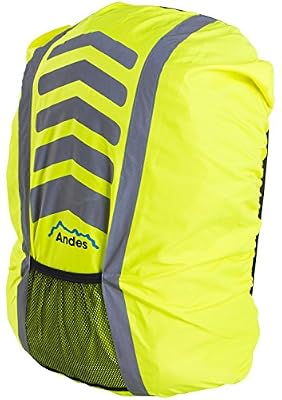 Andes - Housse de protection pour sac à dos - anti-pluie/haute visibilité - running/cyclisme - Jaune