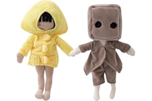 TSHY Little Nightmares Plush Toys 30cm, Cute Nightmare Plush Six and Mono Nomes Plush Stuffed Dolls for Game fans (Six & Mono)