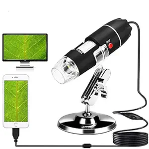 Handheld Mini USB Digital Microscope 40X-1000X Camera Compatible with Window 7 8 10 Android for Students Engineers Biology Lovers Microbiological Observation