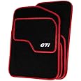 Tailor Fitted Black Classic Car Mats with GTi Logo & Red Solid for Volkswagen Polo 2009-2017 PN.SFP-SSAGTi8RP