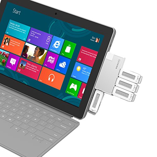 COOSA Super dünne, drehbarer 4 Fächer USB 3.0 Anschluss Büchse (silber) - 2