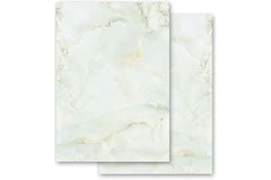 Papel de carta Mármol & Estructura MÁRMOL VERDE CLARO - 20 Hojas formato DIN A4 - Paper-Media