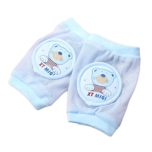 Baby Mesh Knee pad Safety Knee Pad Kids Socks Knee Cotton Breathable (Blue)