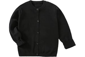 Yealoo Ragazze Cardigan Maglione in Cotone Bambina Bambini Scuola Uniforme Maglieria