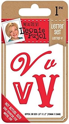 Leonie Pujol Metal Die-Letter Set-V, Silver, 11.1 x 6.8 x 0.2 cm