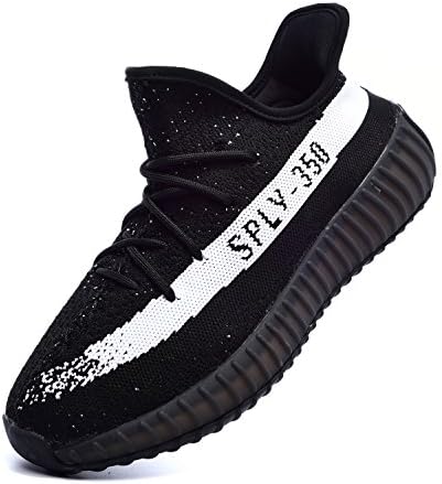 Boost 350 V2 Shoes Lightweight Walking Men's Women's Series Running Shoes Breathable Mesh Sneakers (US_4.5/cm_235/EUR_37, Black White)