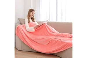 ml MassAri Limited Fleece Blanket Sofa Bed Throw 150x200 Blush Pink Double Size Luxurious Cosy Winter Warm Faux Fur Reversible (Blush Pink, Double)