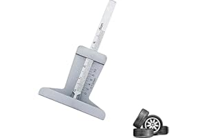 CZLINODUMMX Calibro di profondità del battistrada, Battistrada del Calibro di profondità della Gomma di Automobile del Tester in Acciaio Inox Accessori per auto Moto e Camion (0-50 mm)