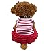 Produktbild Haustier Hund Prinzessin Kleid, Hmeng Mode Hund Streifen T-Shirt Rock Bekleidung Puppy Kostüm (L, Rot)