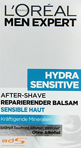 L’Oréal Men Expert After Shave reparierender Balsam Hydra Sensitiv Feuchtigkeitsfluid für 24h Feuchtigkeit, Aftershave Balsam für sensible Haut (dermatologisch getestet, ohne Alkohol) 1 x 100 ml - 2