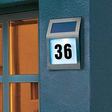 KOBWA Solar Hausnummernleuchte, LED Solar Lichtsensor Lampe Licht mit Zahlen Buchstaben LED Beleuchtung Aus Edelstahl - 4