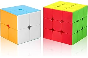ROXENDA Magiczna Kostka, Speed Cube Set 2x2 3x3 Magiczna Kostka Prędkości Zestaw (Stickerless)