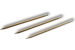 CARTOLERIA MANZONI DI LO MONACO ROSARIA SAS 50 Matite in legno naturale grafite HB (50 pezzi) con gommino colore naturale