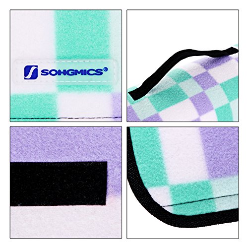 Songmics 200 x 200 cm XXL Picknickdecke Fleece wärmeisoliert wasserdicht mit Tragegriff GCM73P - 4