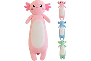 Kekeso Lungo Axolotl Cuscini di Peluche, Animale di Peluche Axolotl Rosa per Ragazze E Ragazzi Salamandra Peluche Regalo di Natale(Pink, 65cm/25.59inch)