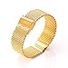 Produktbild WOSUK Uhrenarmbänder 22mm Uhr Ersatzband Metall Rostfrei Stehlen Gurt Armband Universal Für Huawei Samsung Asus LG Armband R380 R381 R382 W100 W150 W110 WI500Q WI501Q (Mesh Gold)
