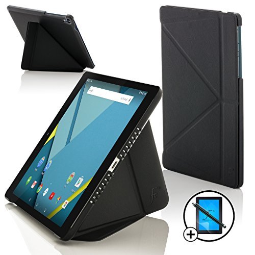 Forefront Cases® Neue Origami Leder Hülle / Tasche / Case / Cover für HTC Google Nexus 9 (8,9 Zoll) Tablet-PC - Rundum-Geräteschutz und intelligente Auto-Sleep-Wake-Funktion mit 3-JAHRES-GARANTIE VON FOREFRONT CASES - inkl. Eingabestift und Displayschutz