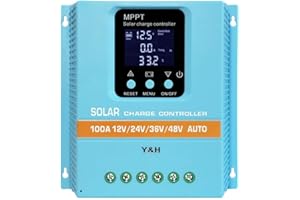 Y&H MPPT Regolatore di carica solare 100A 12V 24V 36V 48V display LCD regolazione intelligente max 100V ingresso Dual USB per piombo-acido/litio