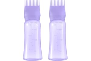 DYMOECE Root Comb Applicator Bottle 180ml Hair Oil Applicator for Hair Dye, Hair Oiler Comb Bottle with Graduated Scale