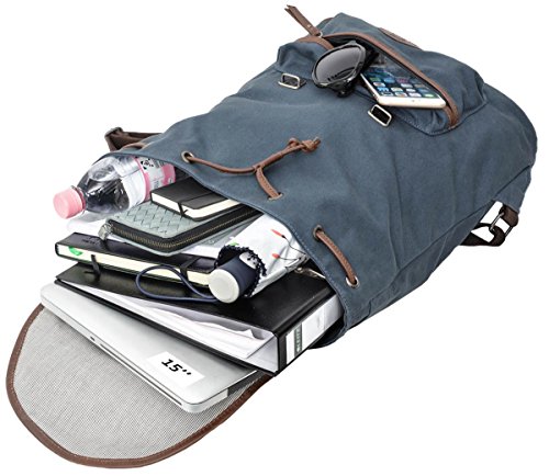 Rucksack Gusti Leder studio  Hagen  Sportrucksack Daypack City Lederrucksack Gro   Retro Canvas Braun Blau 2M64-29-17