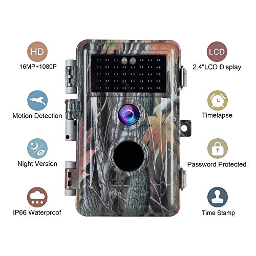 [2019] BlazeVideo Caméra de Chasse 16MP Photo 1920*1080P Video Camera Forêt, Chasseur Scouting Gam