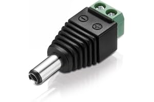 conecto, ihålig kontaktadapter lågspänningsadapter 5,5 x 2,5 mm ihålig kontakt till bipolär terminalblock
