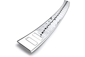 teileplus24 L592 Ladekantenschutz V2A Edelstahl kompatibel mit VW T-ROC 2017- Abkantung, Farbe:Silber glänzend