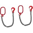 Yardwe 2pcs Lifting Sling Single Leg Lifting Chain Endless Chain Sling Leg with Grab Hook Chain Sling with Hook Practical Chain Sling Single Leg Chain Slings Boundless Chain Hook Work